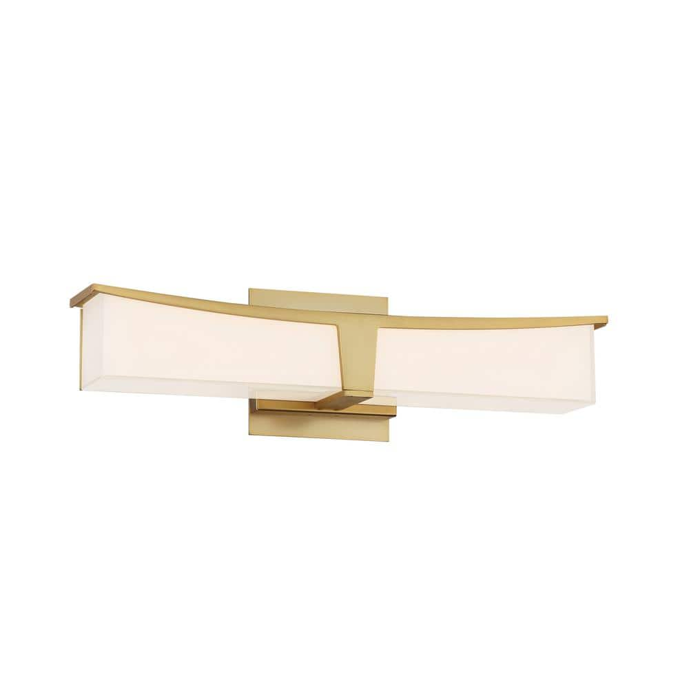 George Kovacs Plane 18 in. Honey Gold LED Vanity Light Bar with Frosted ...