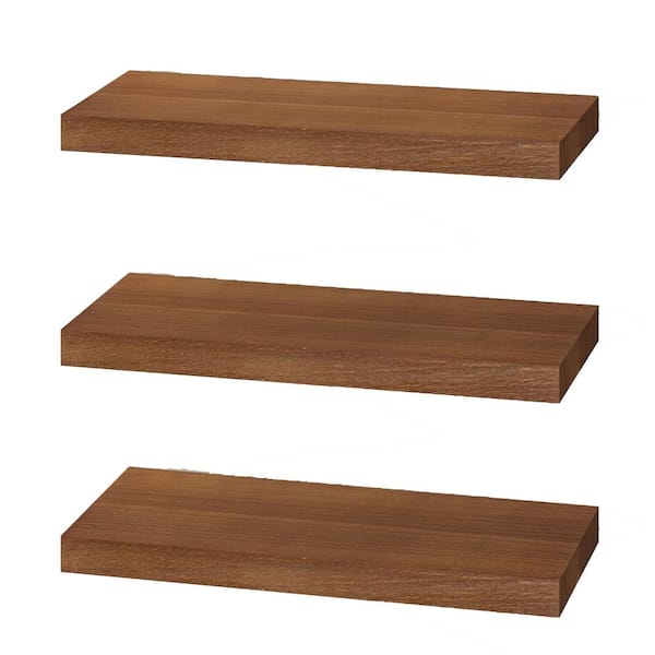 Unbranded 16 in. W x 6.7 in. D Walnut Decorative Wall Shelf