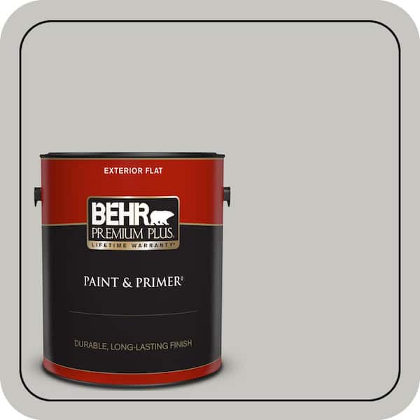 BEHR PREMIUM PLUS 1 gal. #PPU24-16 Titanium Flat Exterior Paint & Primer