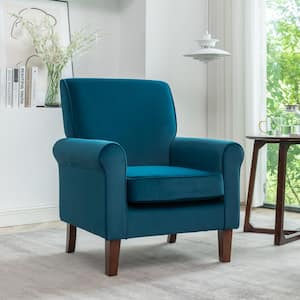 Arcane Greenish Blue Fabric Armchair