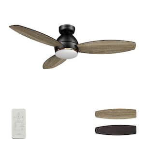 Bretton 48 in. Integrated LED Indoor/Outdoor Black Smart Ceiling Fan with Light and Remote, Works with Alexa/Google Home