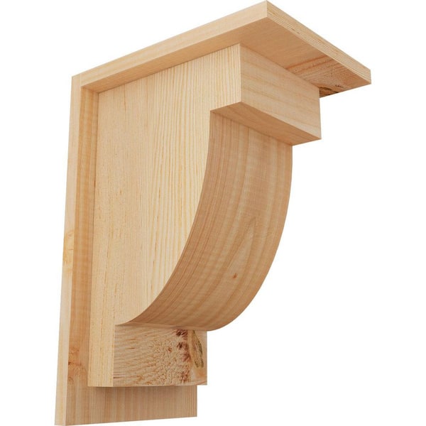 Ekena Millwork 7-1/2 in. x 10 in. x 14 in. Douglas Fir Alpine Smooth Corbel with Backplate