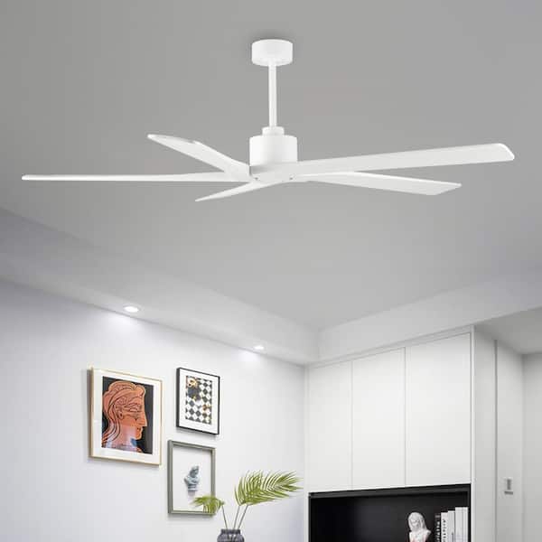 MLiAN 72 in. Indoor DC Ceiling Fan White without Lights WBCF-BS73