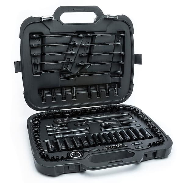 Husky - 1/4 in., 3/8 in. and 1/2 in. Drive 100-Position Universal SAE and Metric Mechanics Tool Set (105-Piece)