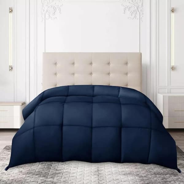 Lux Decor Ultra-Soft All-Season Queen Down Alternative Comforter Duvet Insert with Corner Tabs-Navy