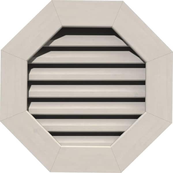 Ekena Millwork 23 in. x 23 in. Octagon Primed Smooth Pine Wood Paintable Gable Louver Vent