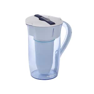 10-Cup Round Water Filter Pitcher in Blue