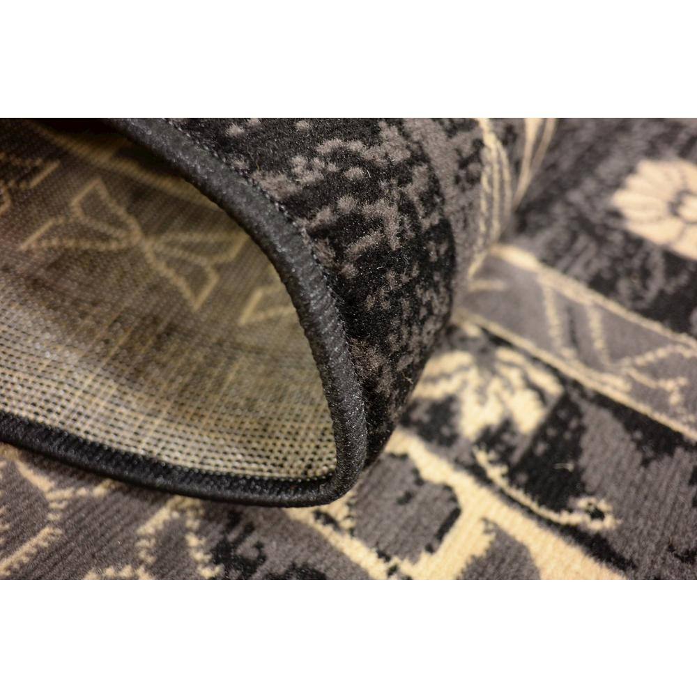 Black and Gray 8' x 10' Synthetic Rectangular Area Rug