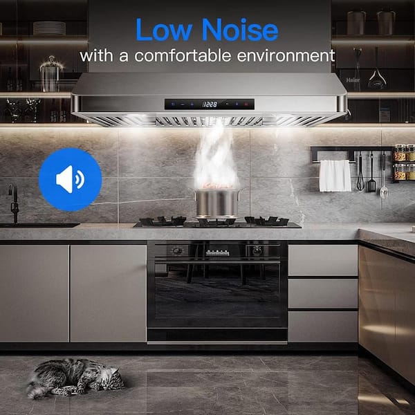 30 in. 700CFM Ducted Under Cabinet Range Hood with Touch Display, LED Lights, and Permanent Filters in Stainless Steel