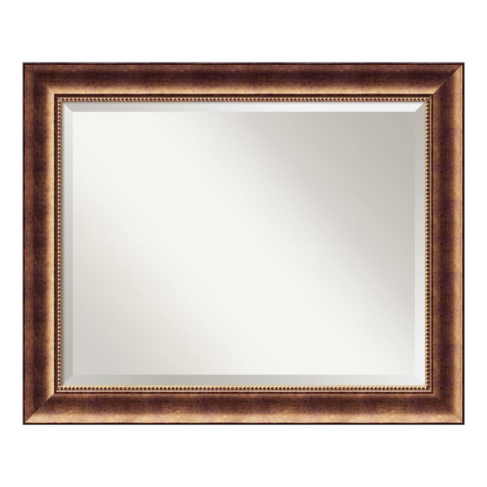 Manhattan Bronze Beveled Wood Framed Bathroom Vanity Mirror