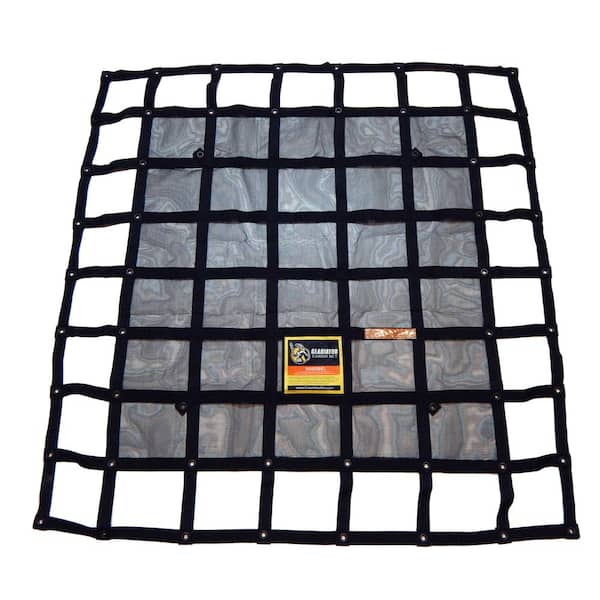 GLADIATOR Cargo Nets 4.75 ft. x 5.25 ft. Heavy-Duty Cargo Net, Integrated Mesh, Adjustable, Load Certified, 4 Straps and Bag Included