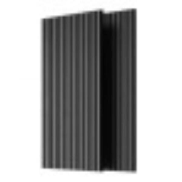 2-Piece 3D Fluted Acoustic Wall Gray Panels, MDF,Polyester Wood Slat ...
