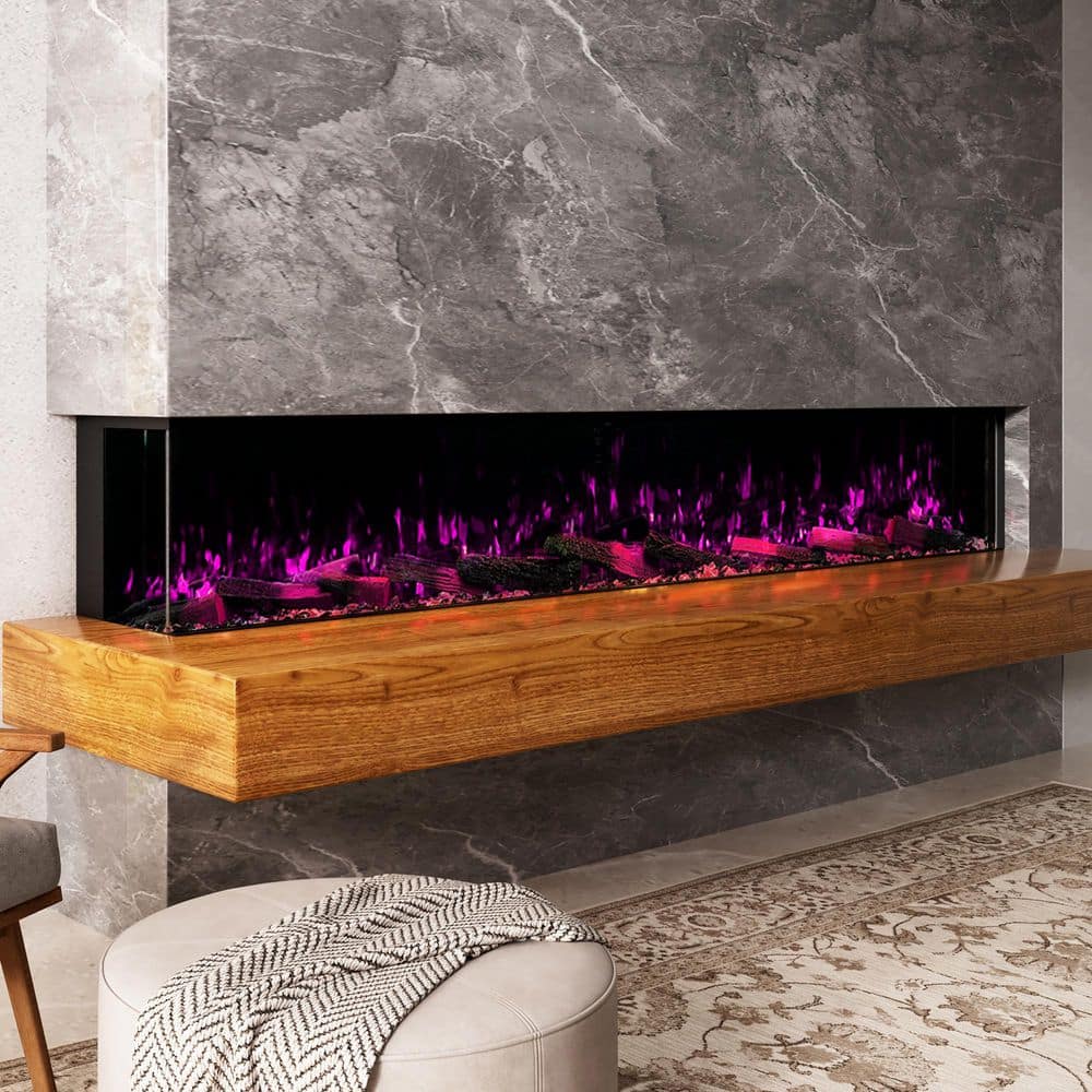 Mondawe 3-Sided Electric Fireplace, 3000W 88 in. Smart WiFi