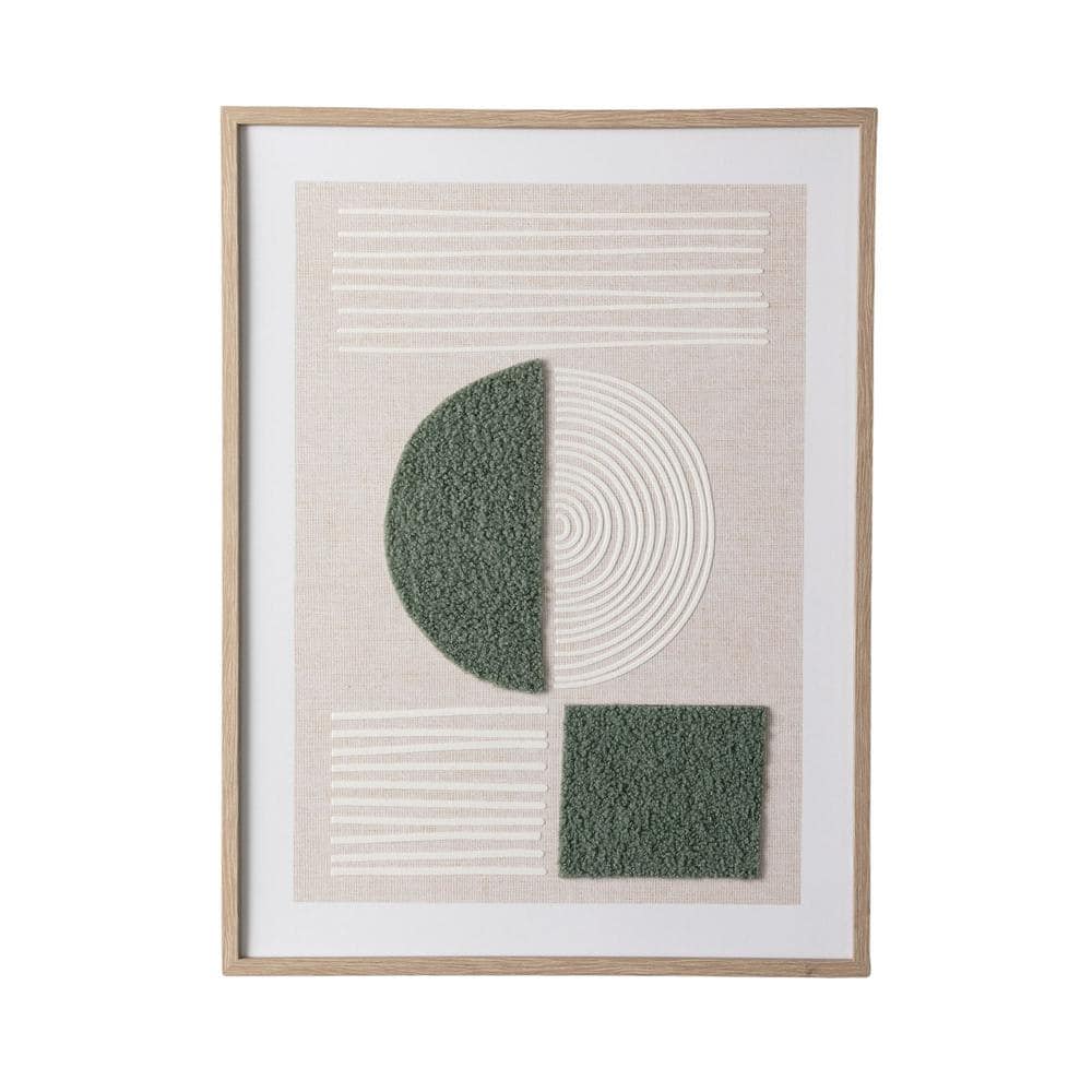 Modern Green and Beige Abstract Canvas Painting for Kids Nursery