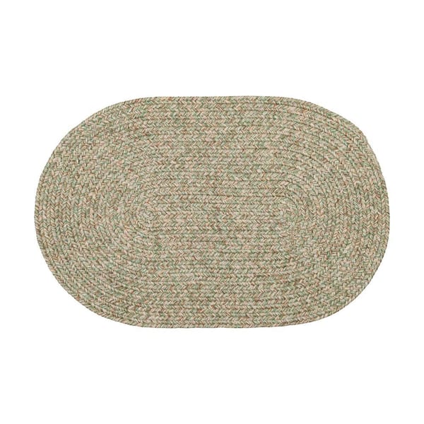 Newberry Bay Leaf Tweed 3 ft. x 5 ft. Oval Indoor/Outdoor Braided Area Rug