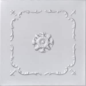 A La Maison Ceilings Line Art Silver 1.6 ft. x 1.6 ft. Decorative Foam ...