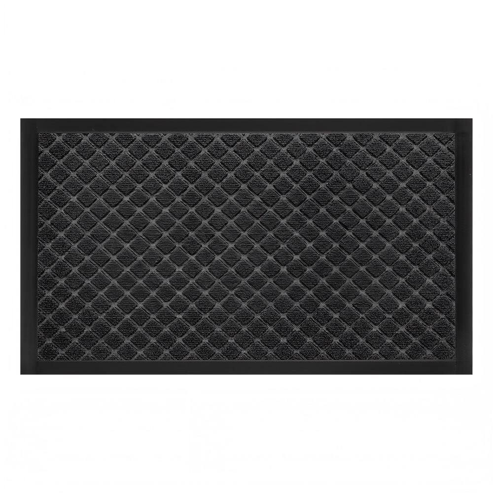 "Black 19.69"" x 31.5"" Non-slip Dust-trapping Entryway Doormat, Outdoor Rubber Anti Slip Floor Mat" price history on PriceWatchPro