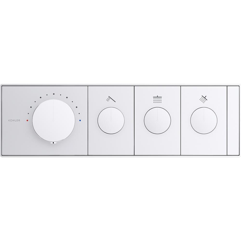 White Polished Chrome Thermostatic Valve Control Panel