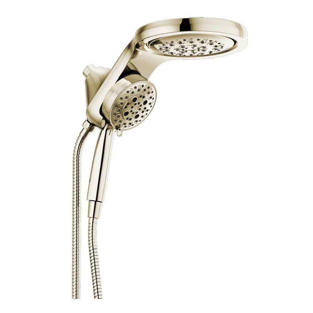 HydroRain 5-Spray Patterns 2.5 GPM 6 in. Wall Mount Dual Shower Heads in Lumicoat Polished Nickel price history on PriceWatchPro