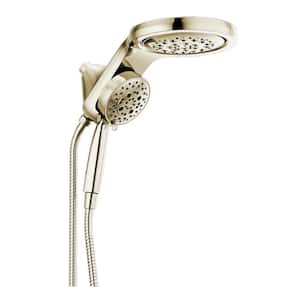 HydroRain 2 in. -1.5-Spray Patterns 6 in. Wall Mount Dual Shower Heads with H2Okinetic in Lumicoat Polished Nickel