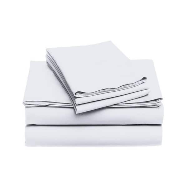 Unbranded 4-Piece White Solid 1800 Thread Count Microfiber King Sheet Set