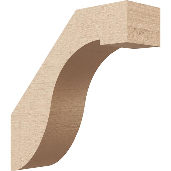 Ekena Millwork 3 in. x 10 in. x 10 in. Del Monte Rough Cedar Woodgrain Timberthane Polyurethane Knee Brace, Primed