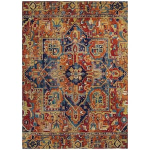 Chantille ACN570 Paprika 5 ft. x 7 ft. 6 in. Machine Washable Indoor/Outdoor Geometric Area Rug