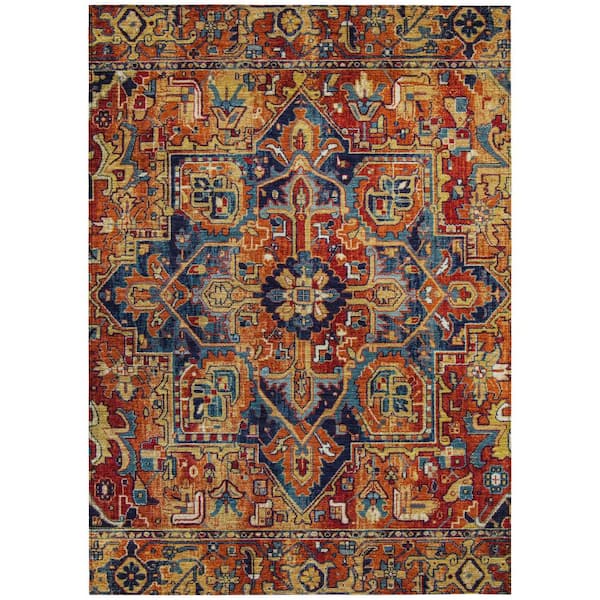 Chantille ACN570 Paprika 9 ft. x 12 ft. Machine Washable Indoor/Outdoor Geometric Area Rug