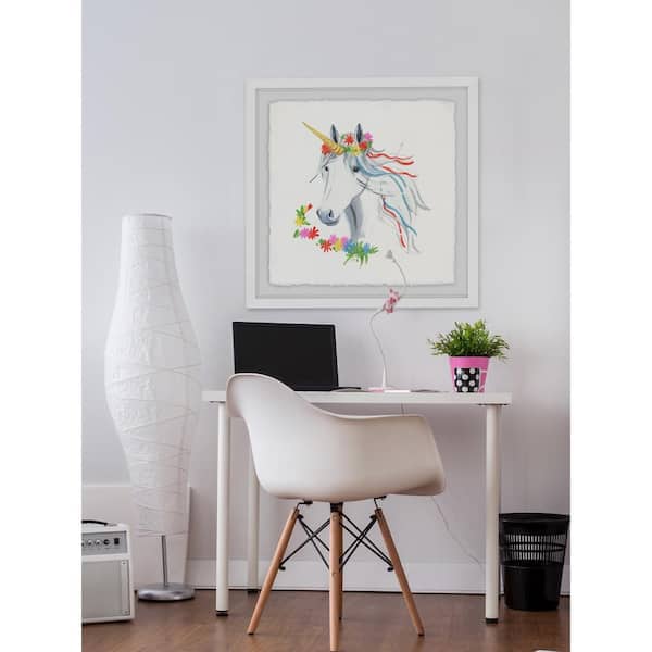 Unbranded 48 in. H x 48 in. W "Rainbow Unicorn II" by Marmont Hill Framed Printed Wall Art
