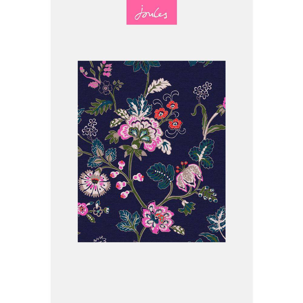 Royal Navy Floral Non-Woven Removable Wallpaper
