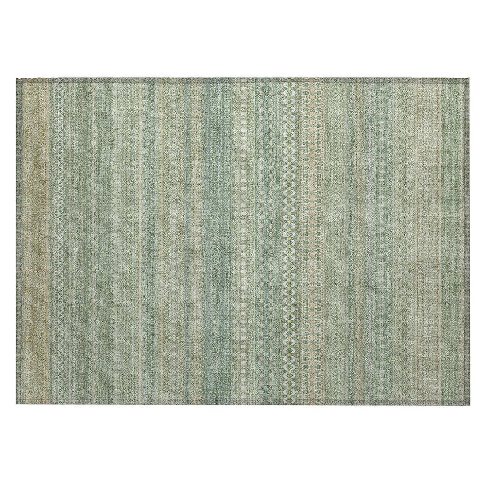 Aloe Green Synthetic Flat Woven Rectangular Rug