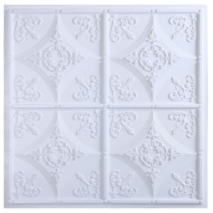 Basilica 2 ft. x 2 ft. Lay-in or Glue-up Ceiling Tile in White (40 sq. ft. / case)