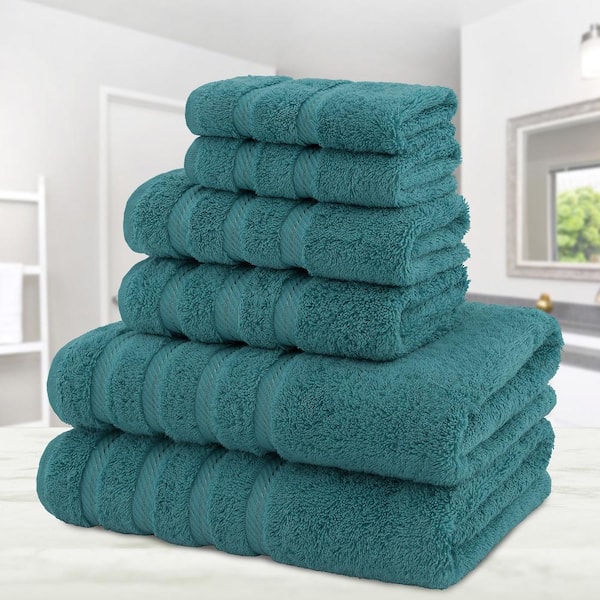 American Soft Linen Luxury 6 Piece Towel Set, 2 Bath Towels 2 Hand Towels 2  Washcloths, 100% Turkish Cotton Towels for Bathroom, White Towel Sets
