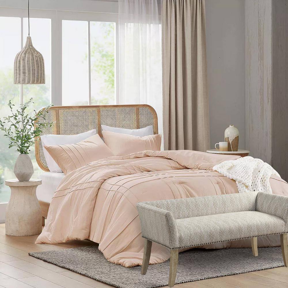 Madera Flared Arms Upholstered Storage Bench in Taupe