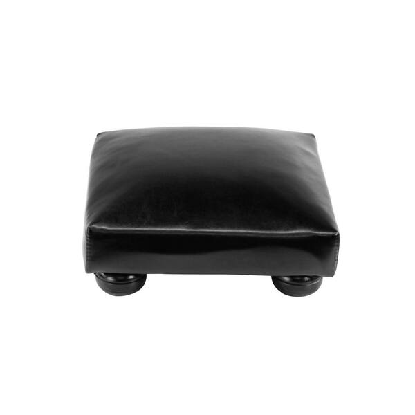 Lux Home Tyler 5 in. Black Faux Leather Foot Stool (Set of 4)