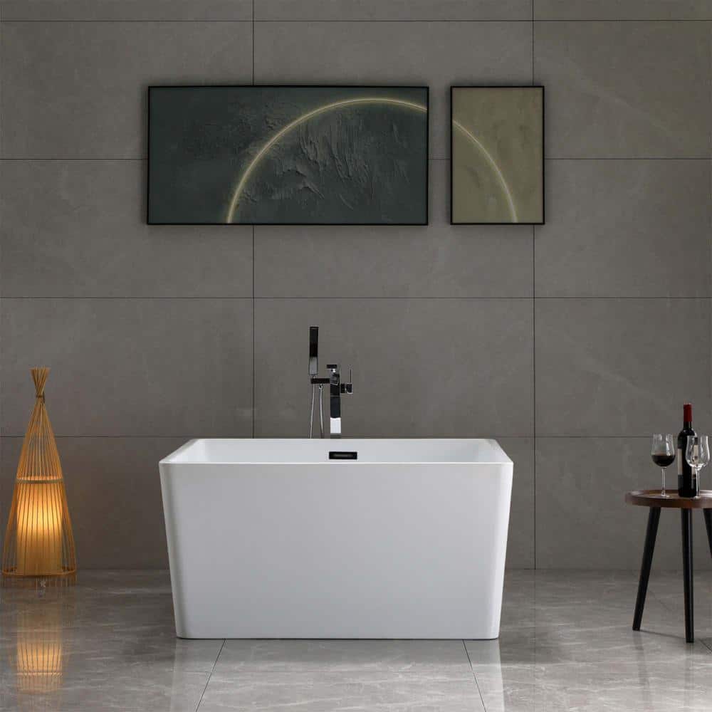 Bologna 47.2'' Glossy White Freestanding Acrylic Soaking Tub