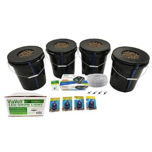 Deep Water Culture Hydroponic 4-Plant System with 65-Watt LED Grow Light