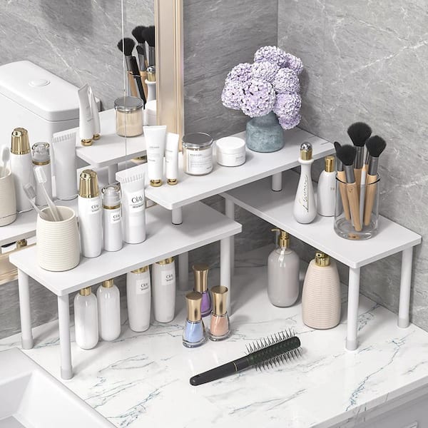 2個セットBATHROOM COUNTERTOP ORGANIZER GRAY 2-in-1 Bathroom