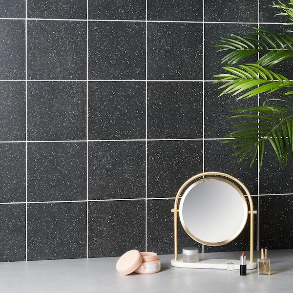 Elizabeth Sutton Cameo Terrazzo Charcoal 7.87 in. x 7.87 in. Matte Porcelain Floor and Wall Tile (10.76 sq. ft./Case)