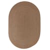 Texturized Solid Lt. Brown Poly 8 ft. x 11 ft. Oval Braided Area