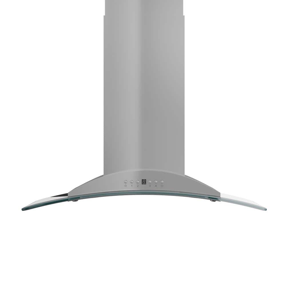 ZLINE 30 in. Convertible Vent Isl& Mount Range Hood in Stainless Steel & Glass (GL9i-30)