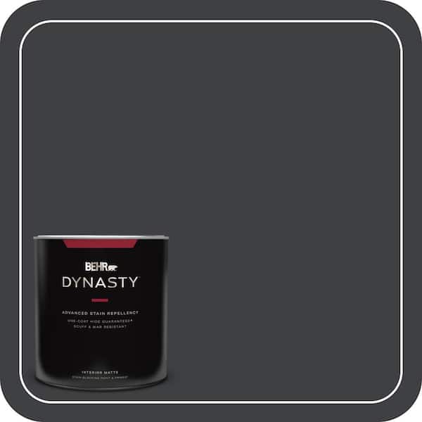 BEHR DYNASTY 1 qt. #HDC-MD-04 Totally Black Matte Interior Stain-Blocking Paint and Primer