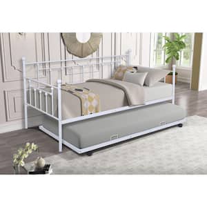 White Gray Twin Daybed with Trundle