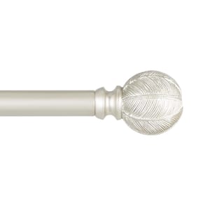 Acanthus 36 in. - 72 in. Adjustable Length 1 in. Dia Single Curtain Rod Kit in Matte Nickel with Finial
