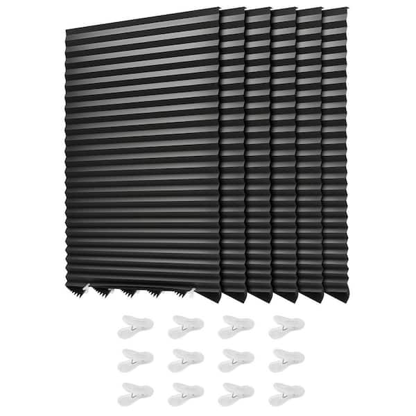 Paper Blinds, Black Smooth 36 in. W x 72 in. L, Blackout Curtain, Pleated Indoor Window Blind, Single Panel, 2025 Update