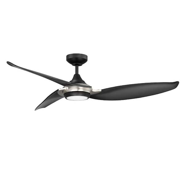 Kendal Lighting VIRTUA 52 in. Integrated LED Indoor Black Ceiling Fan with White Polycarbonate (PC) Plastic Shade
