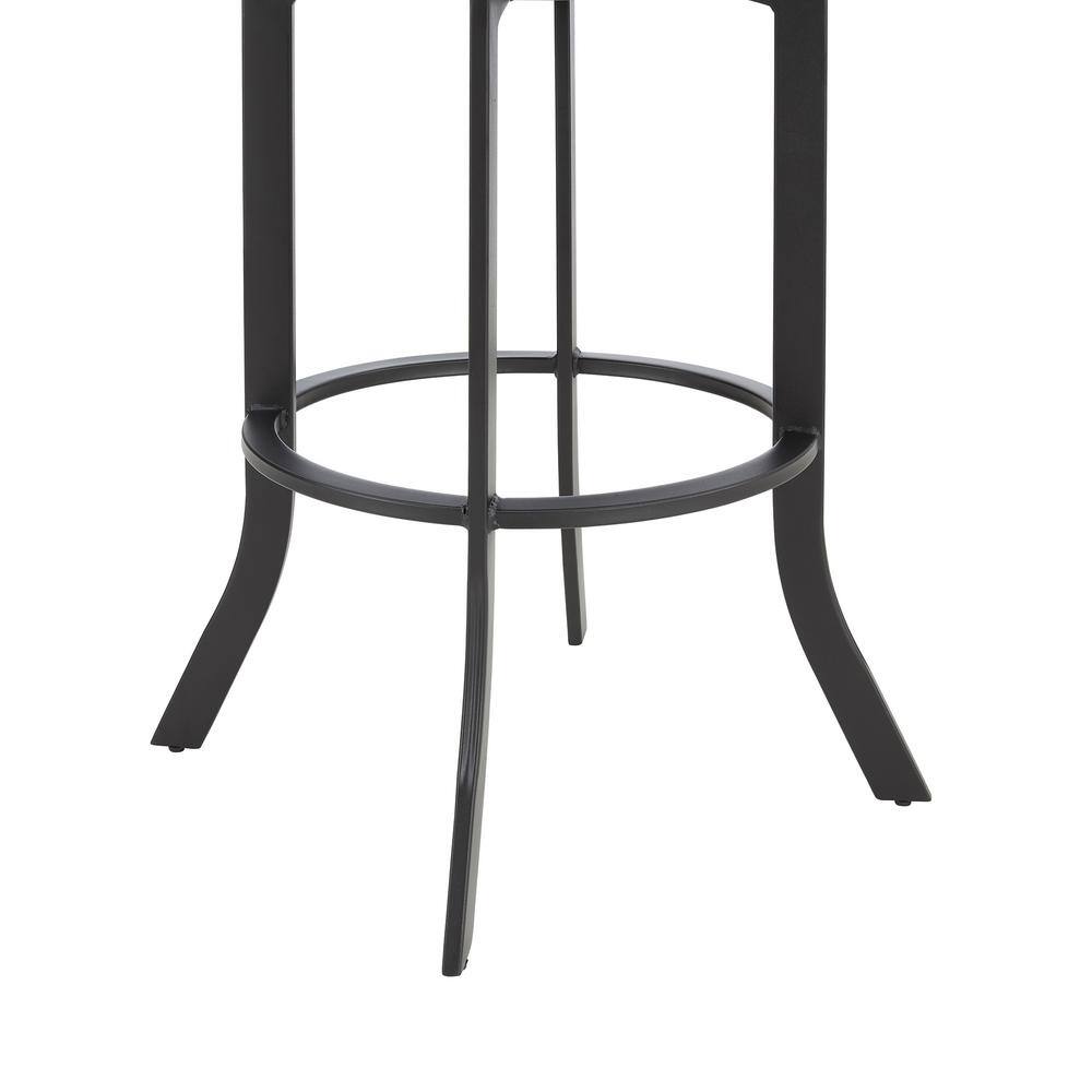 Black Faux Leather Swivel Bar Stool with Metal Frame