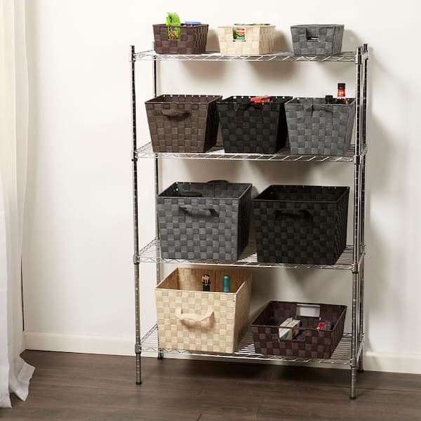 Home Basics Wire Heavy Duty 3-Tier Utility Shelving Unit (21-in W x  13.75-in D x 32-in H), Black