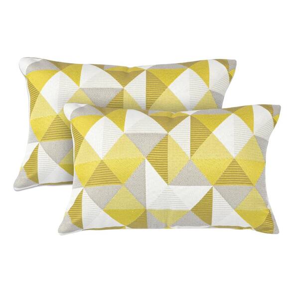 yellow throw pillow set