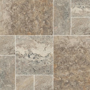 Silver Pattern Honed-Unfilled-Chipped-Brushed Travertine Floor and Wall Tile (5 kits / 80 sq. ft. / pallet)